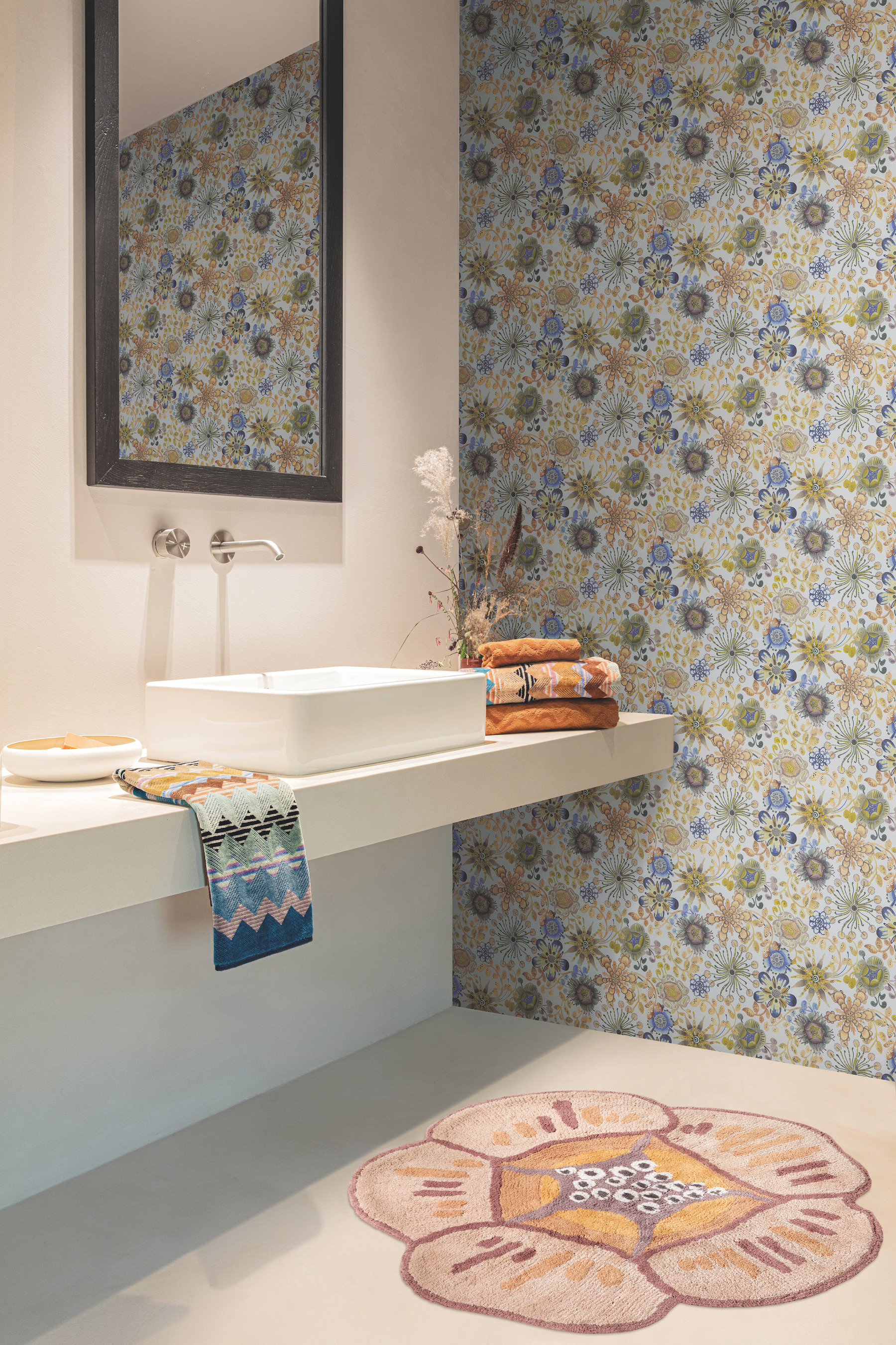 Magic Garden Blue & Green Wallpaper