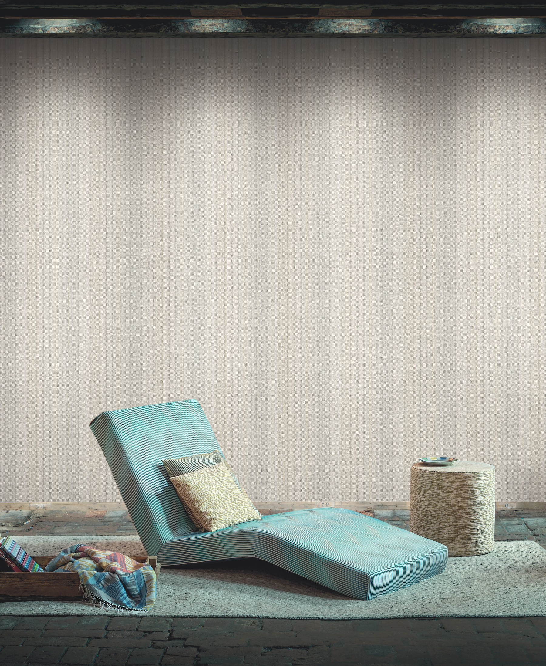 Striped Sunset Beige Wallpaper