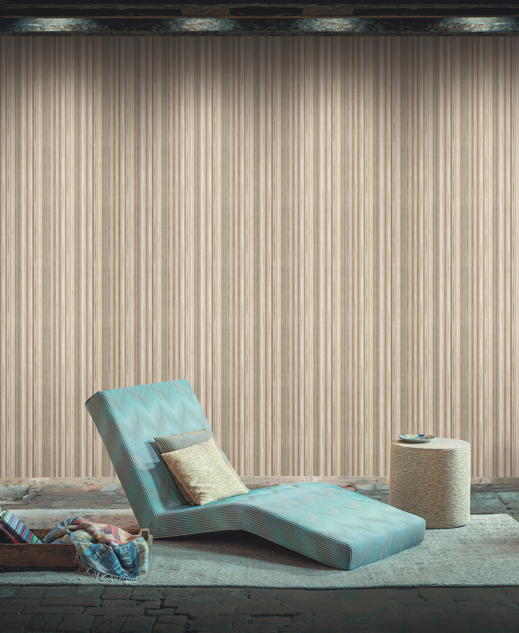 Striped Sunset Brown Wallpaper