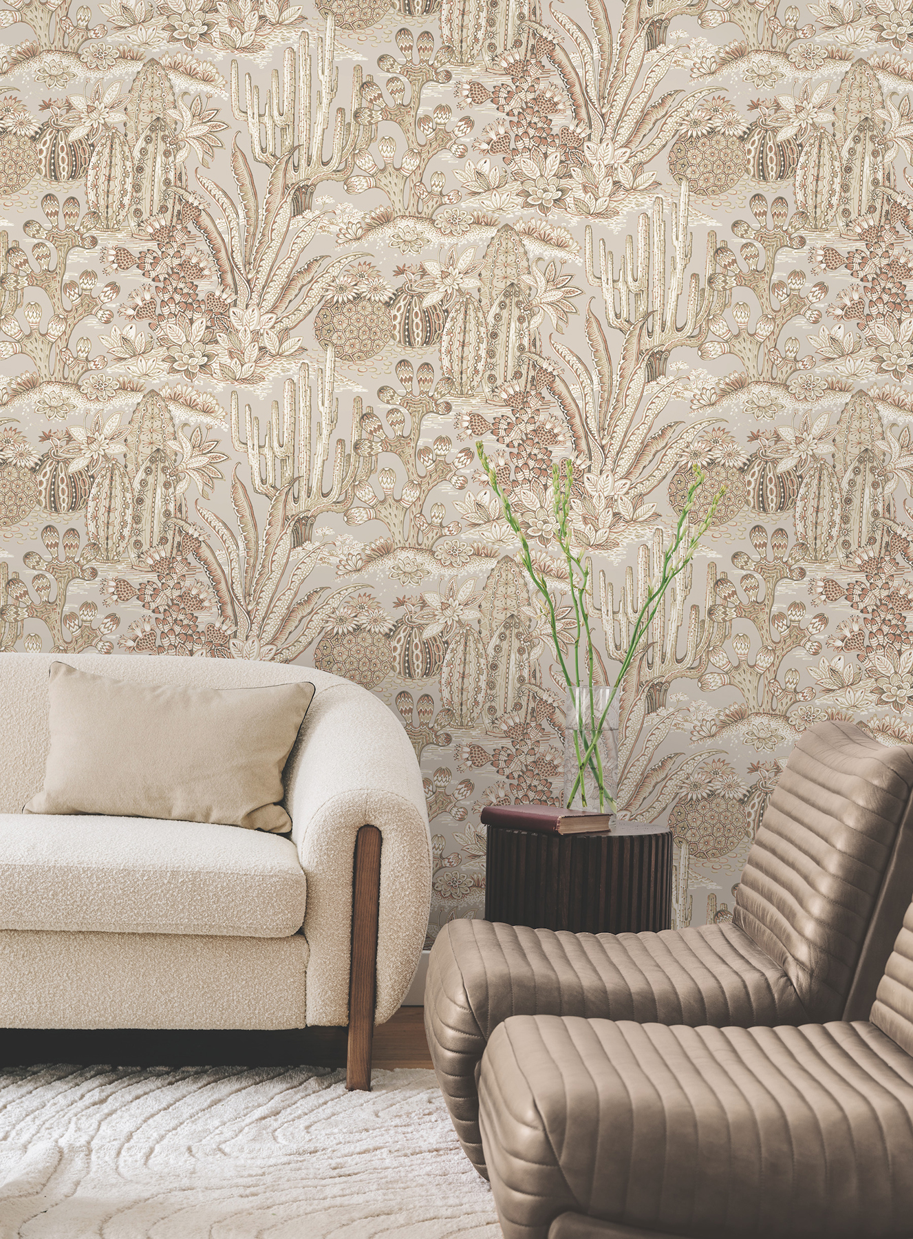 Lotus Land Cacti Baked Clay Wallpaper