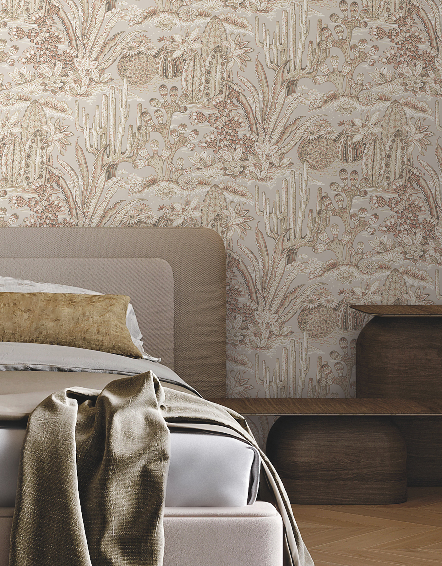 Lotus Land Cacti Baked Clay Wallpaper