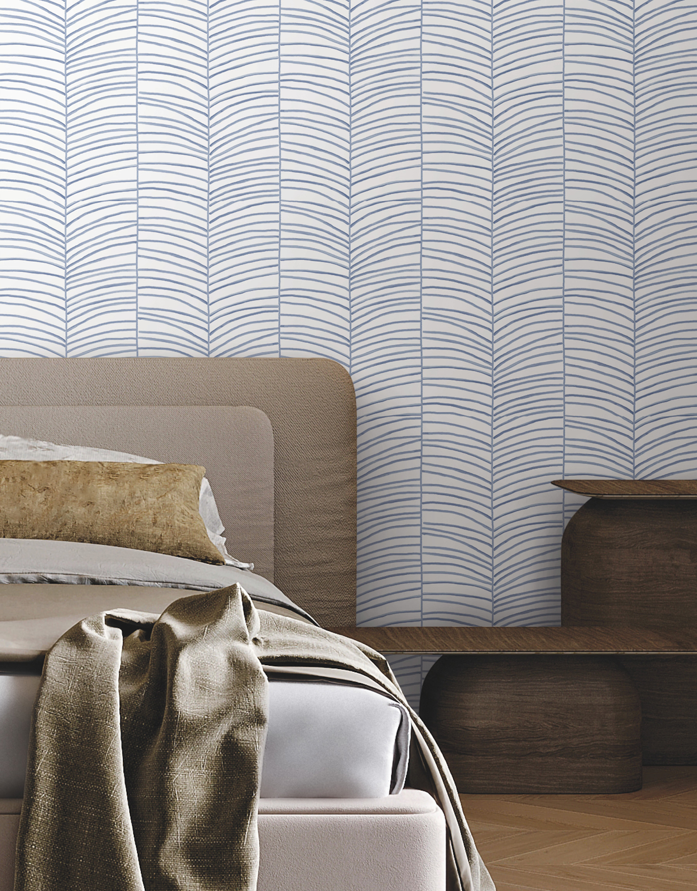 Cascade Palm Chevron Sea Wallpaper