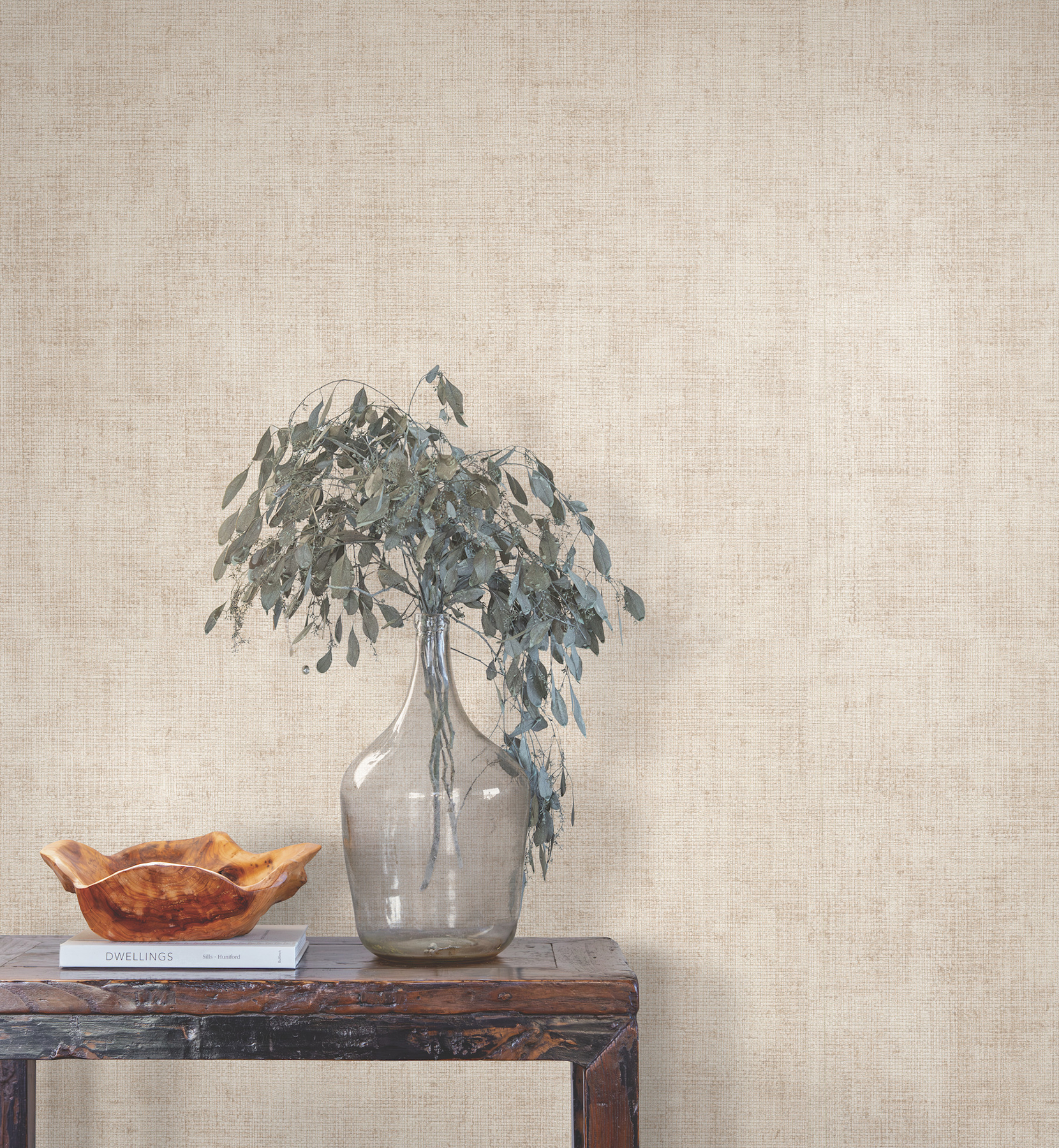 Alma Plaster Faux Weave Wallpaper