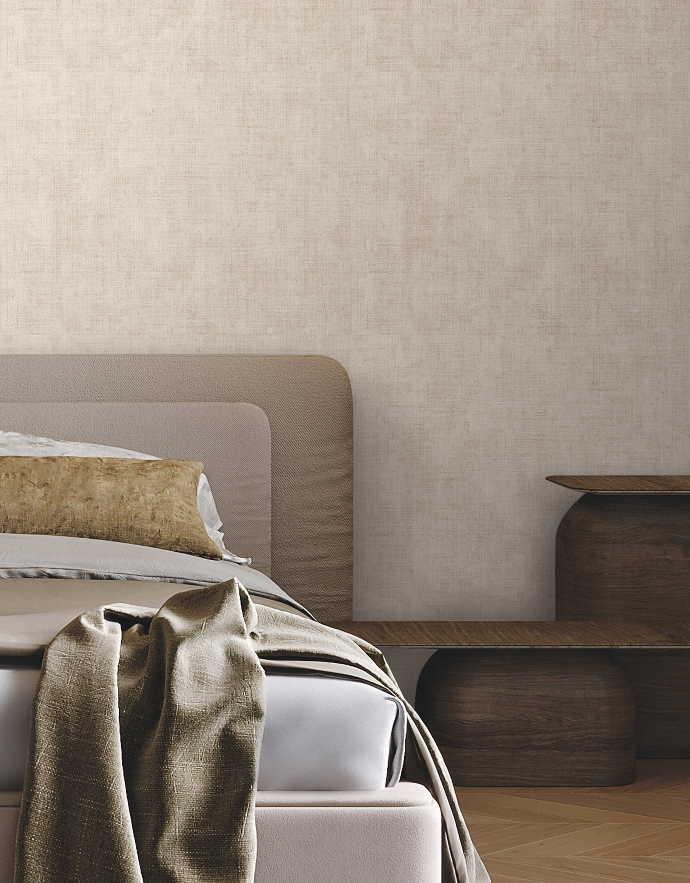 Alma Plaster Faux Weave Wallpaper