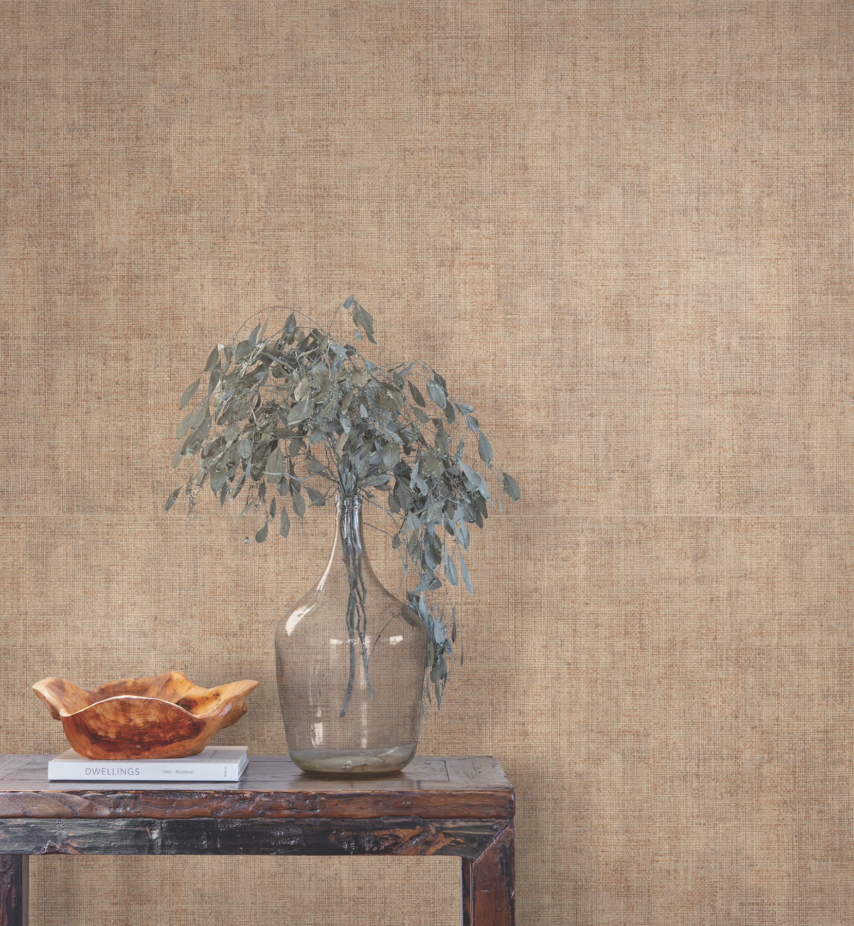 Alma Clay Faux Weave Wallpaper