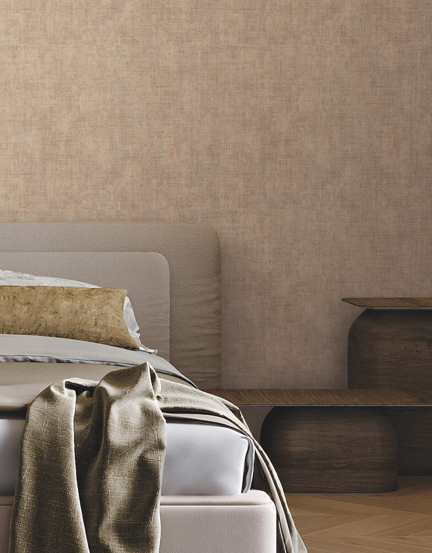 Alma Clay Faux Weave Wallpaper
