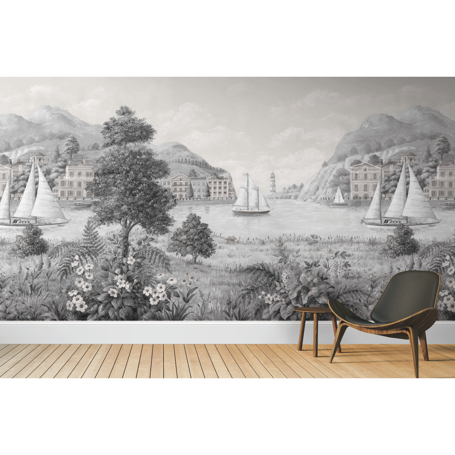 Safe Harbor Grey Wall Mural