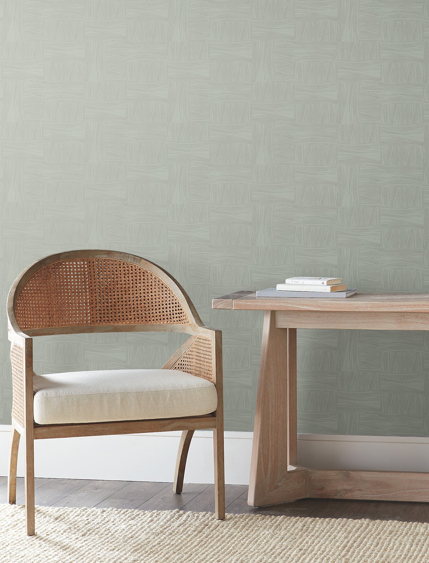 Wicker Dot Sage Wallpaper