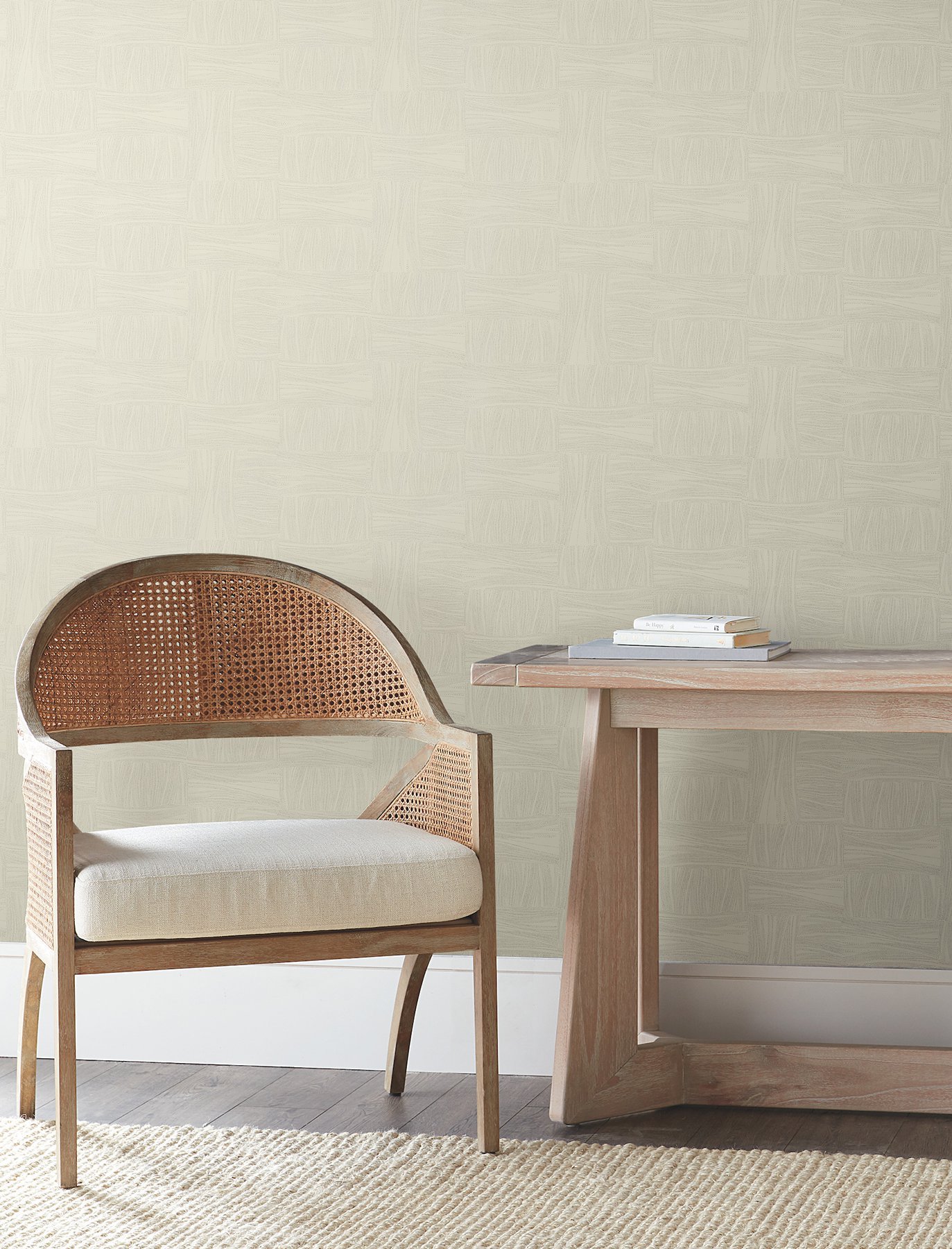 Wicker Dot Beige Wallpaper