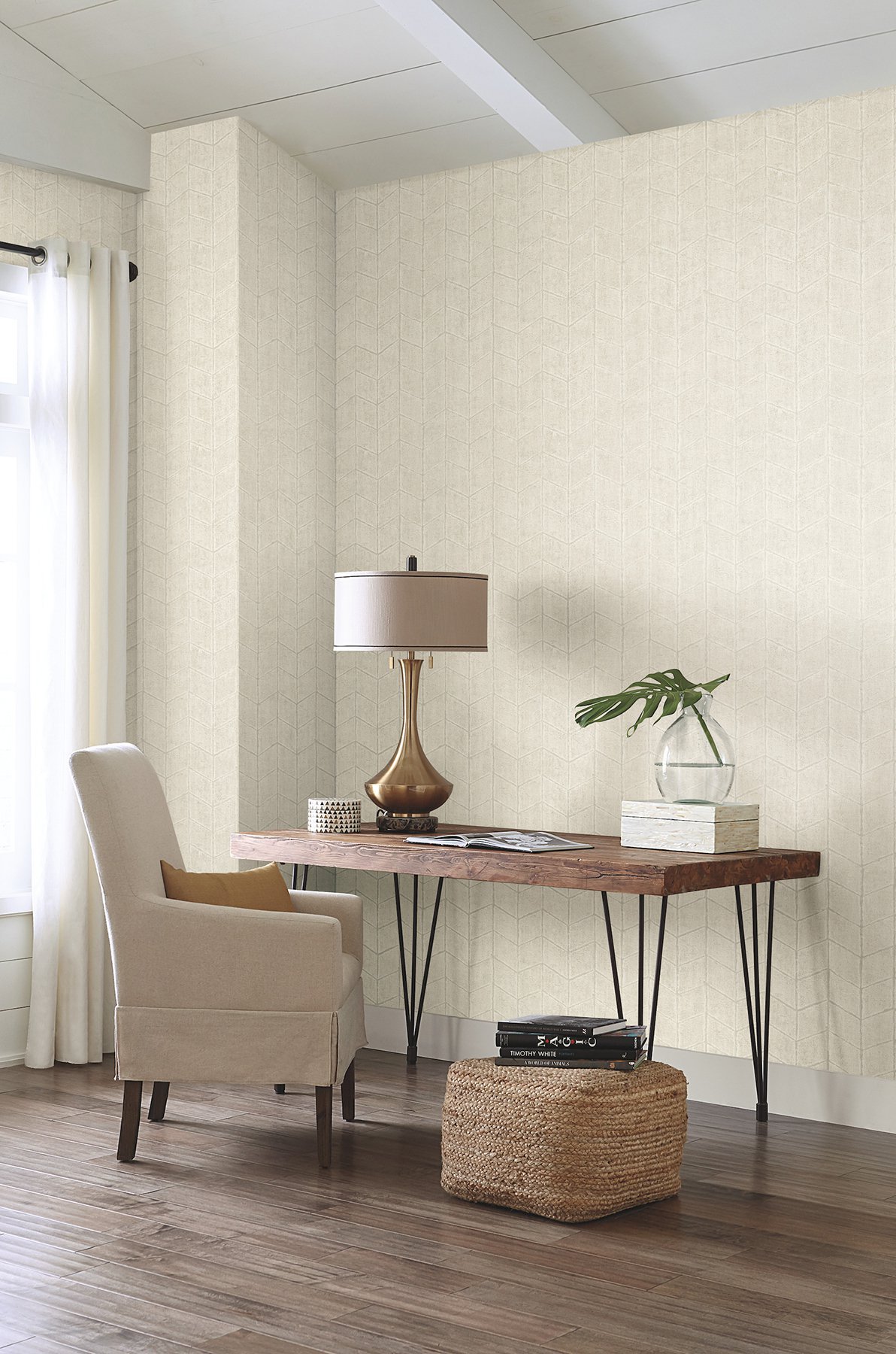 Flatiron Geometric Oyster Wallpaper