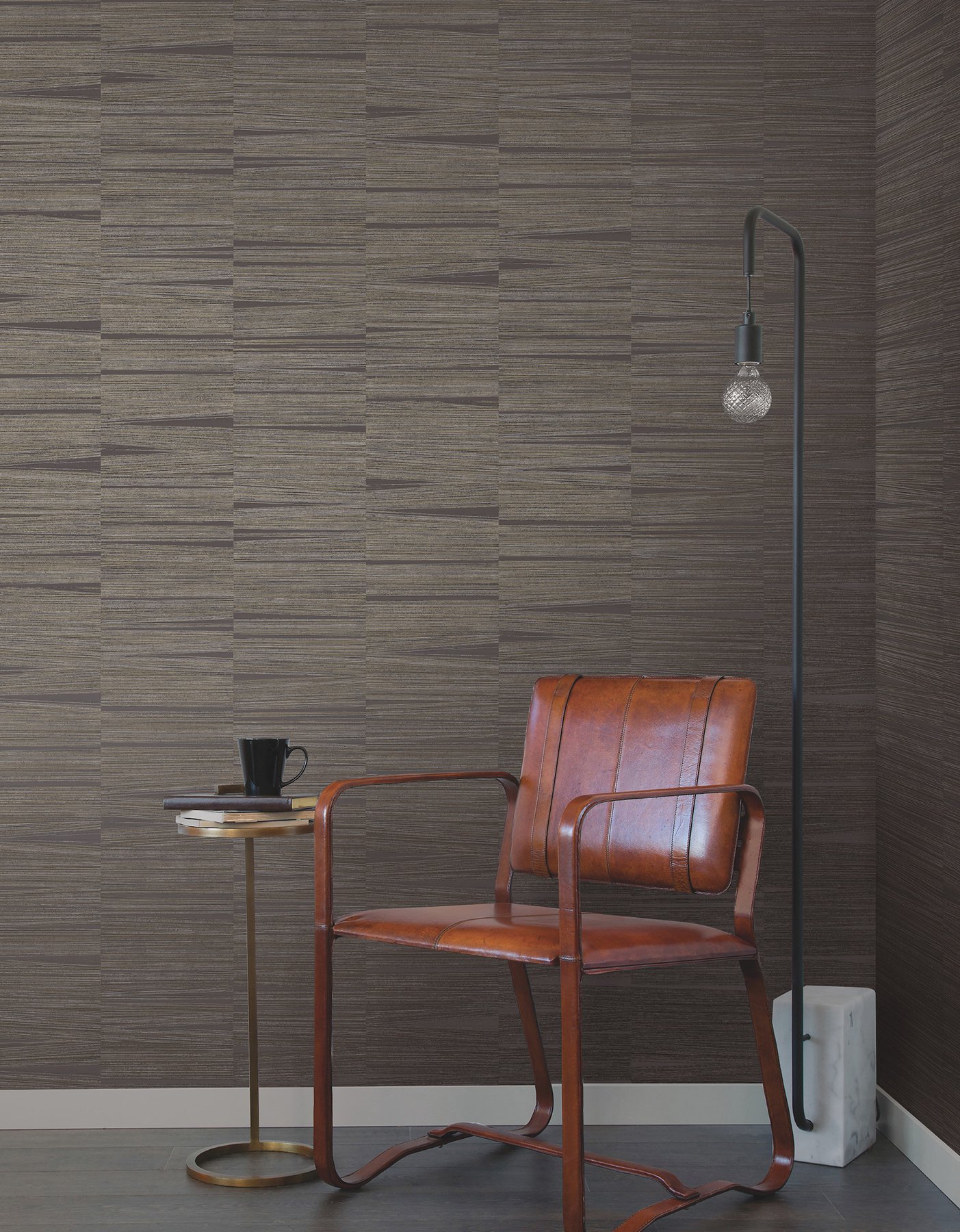 Line Stripe Charcoal Wallpaper
