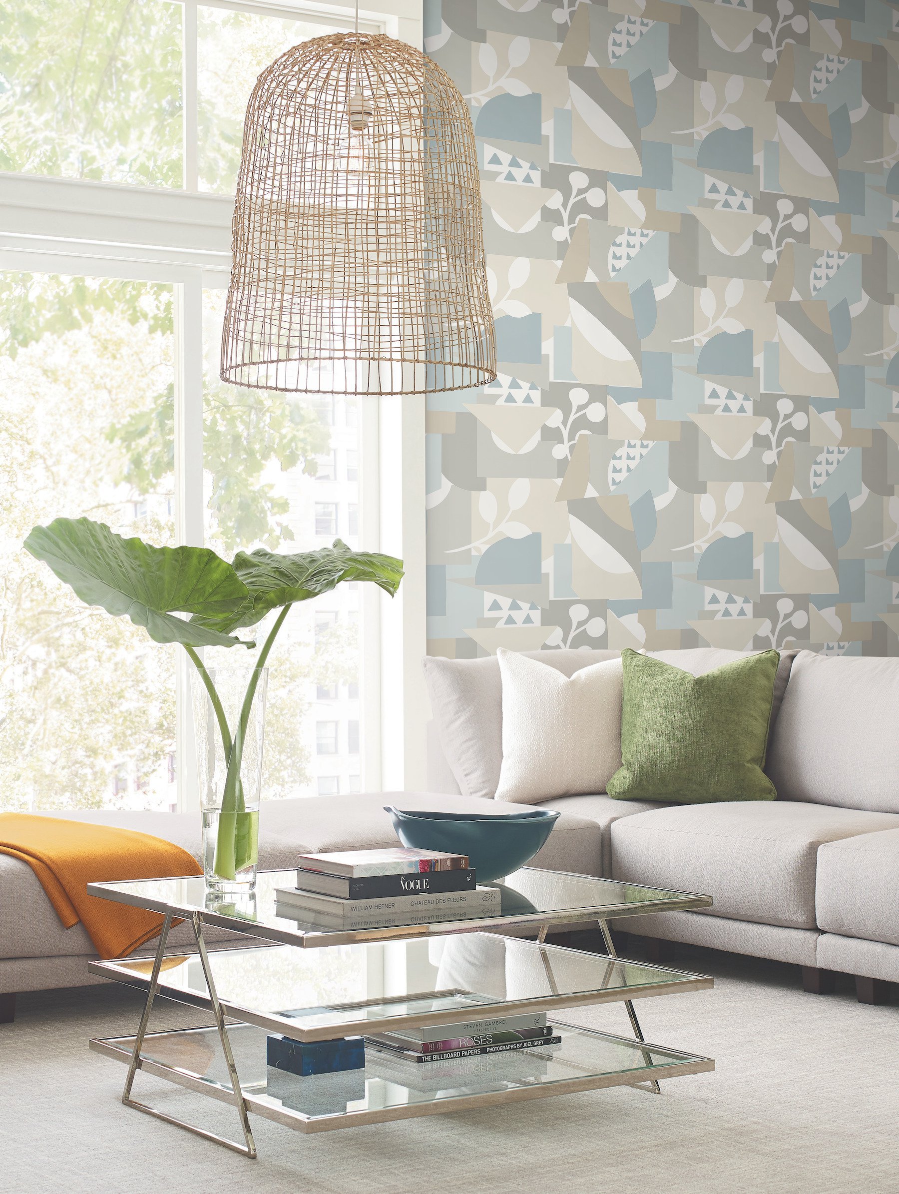 Cut Outs Sky Blue Wallpaper