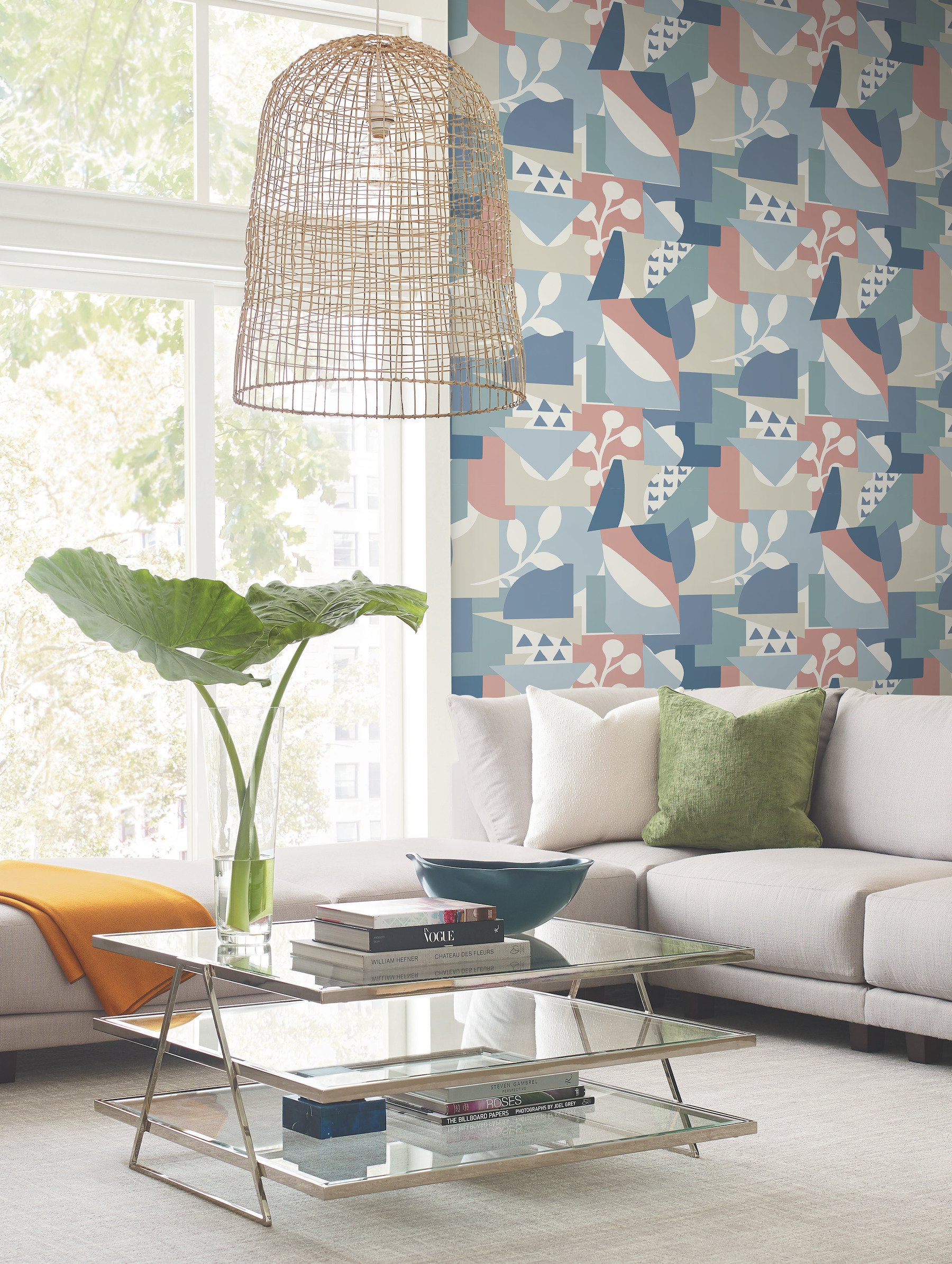 Cut Outs Blue Wallpaper