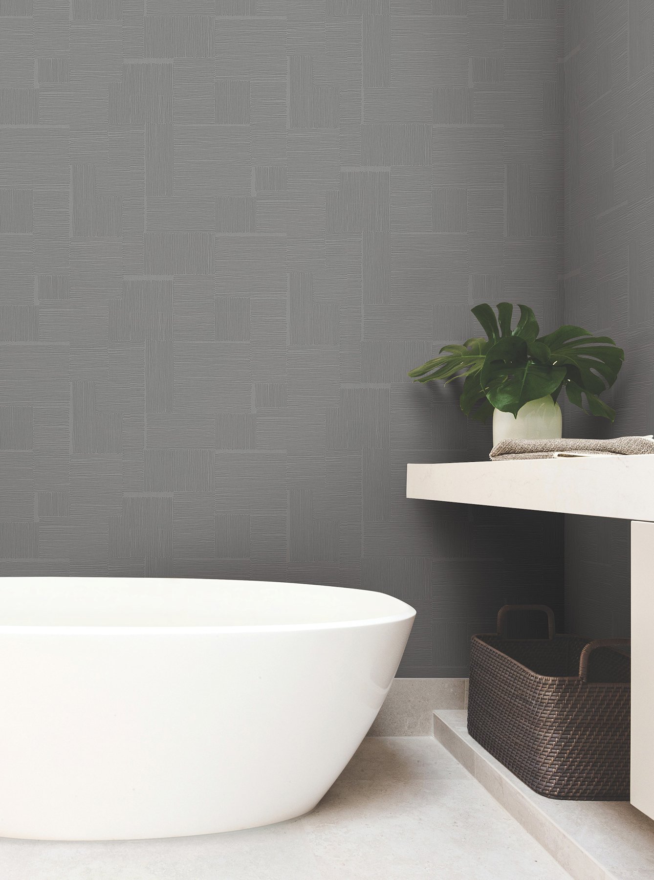 Contour Gunmetal Wallpaper