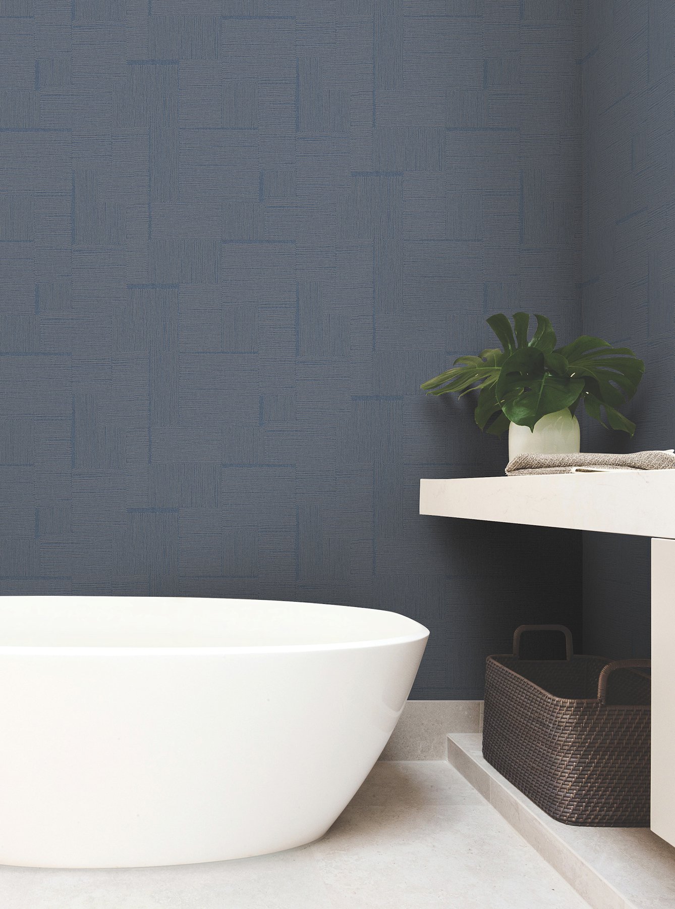 Contour Navy Wallpaper