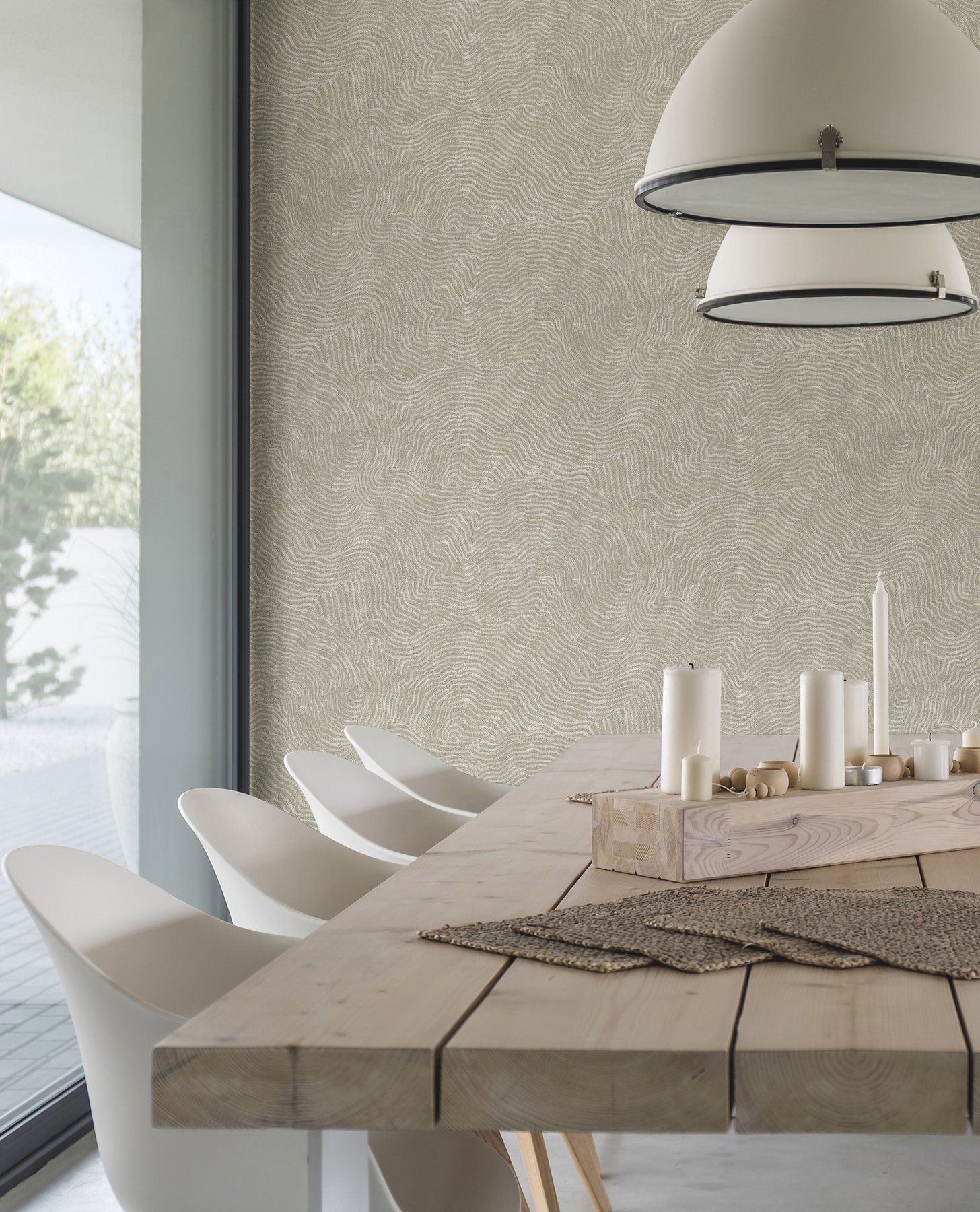 Modern Wood Taupe Wallpaper