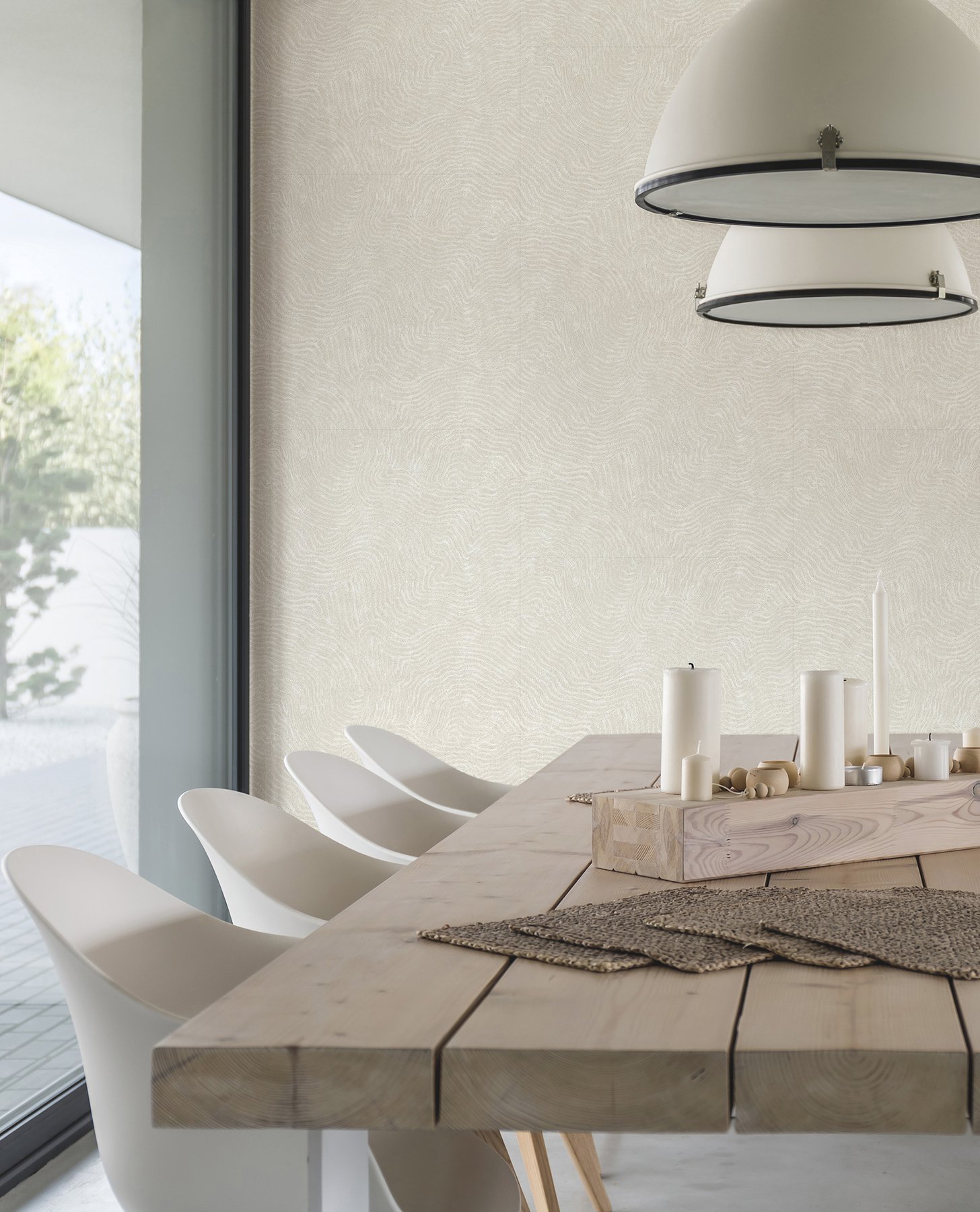 Modern Wood White Wallpaper