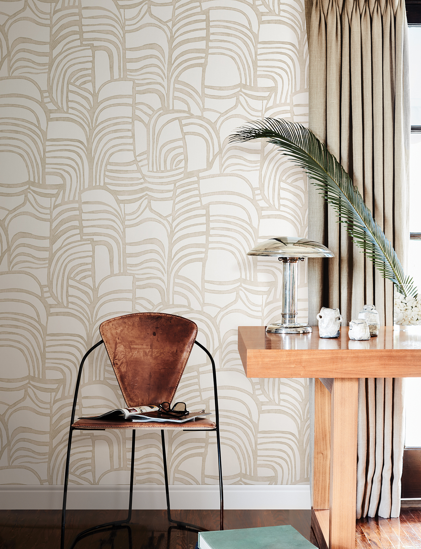 Featherwork Linen Premium Peel + Stick Wallpaper