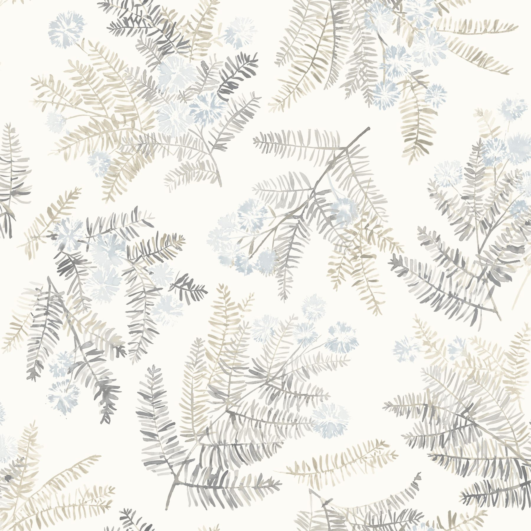 Frith Light Blue Botanical Wallpaper