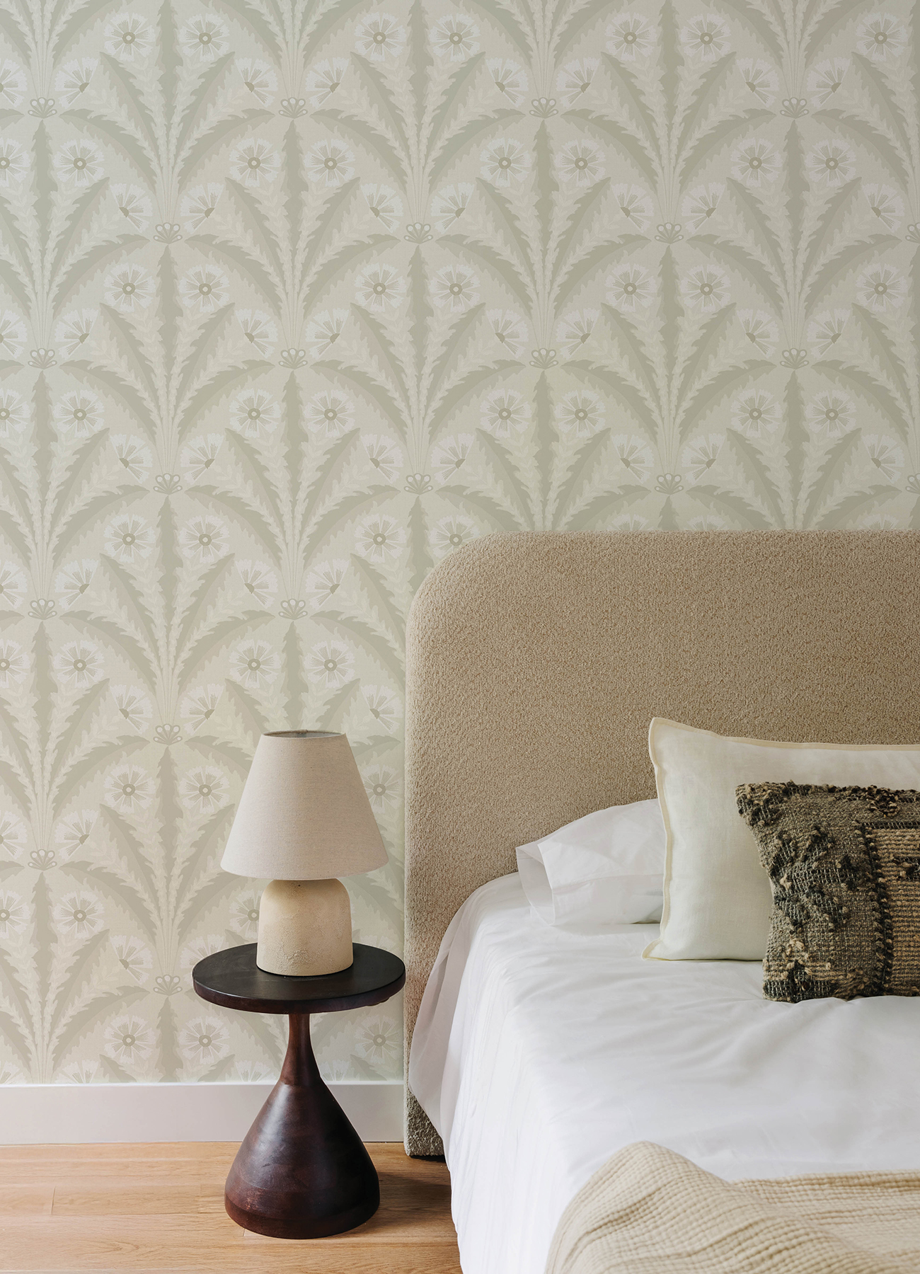Tap Root Beige Floral Damask Wallpaper
