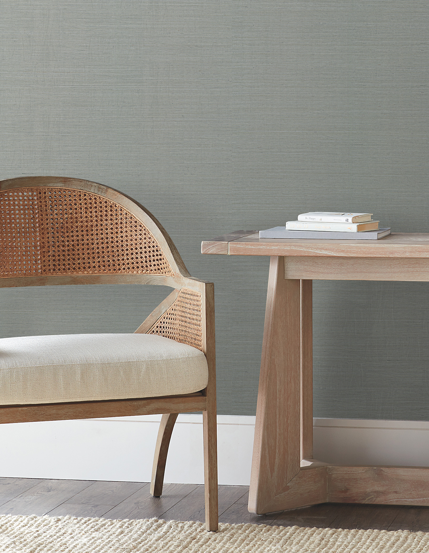 Natural Sisal Slate Peel & Stick Grasscloth Wallpaper