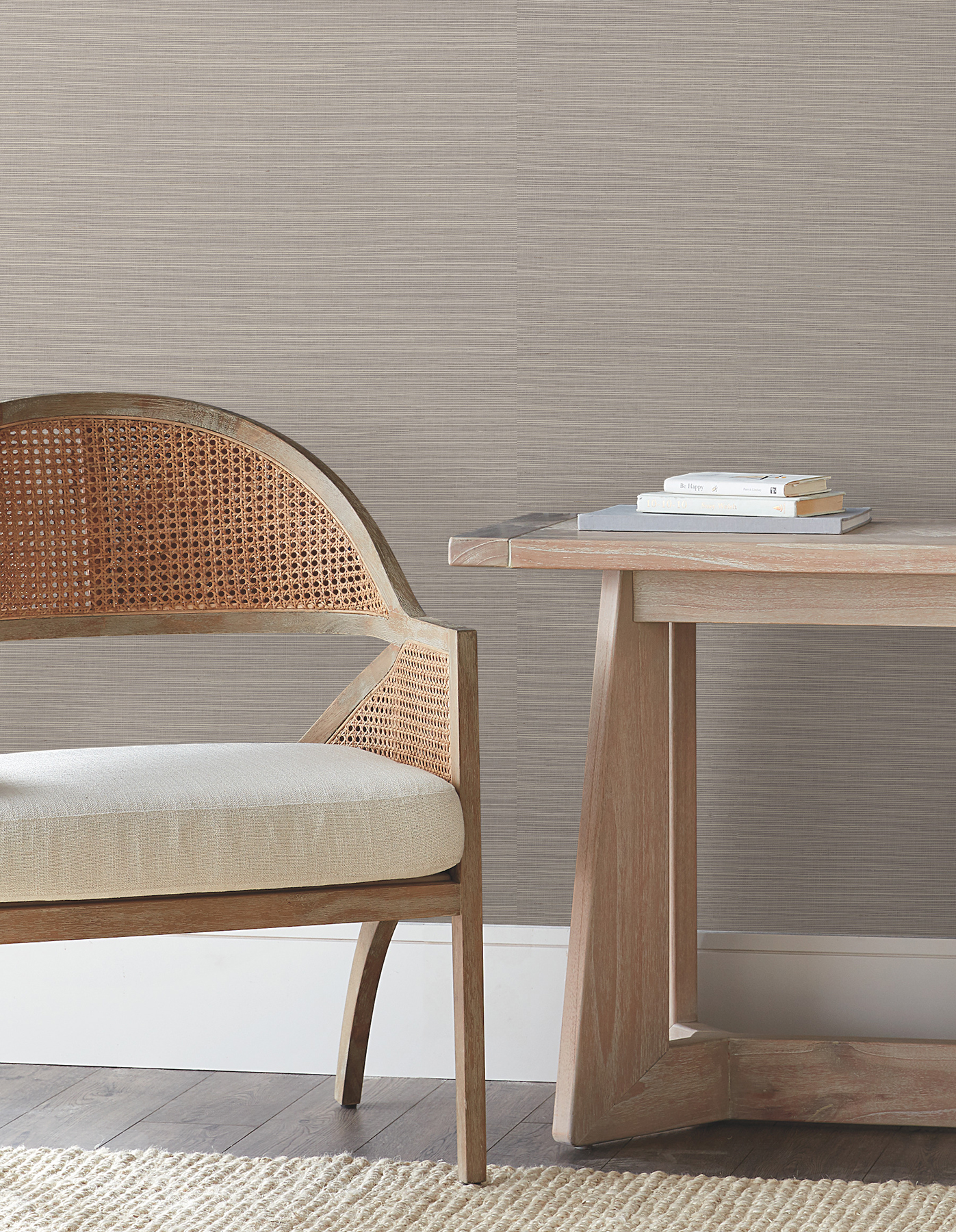 Natural Sisal Classic Grey Peel & Stick Grasscloth Wallpaper