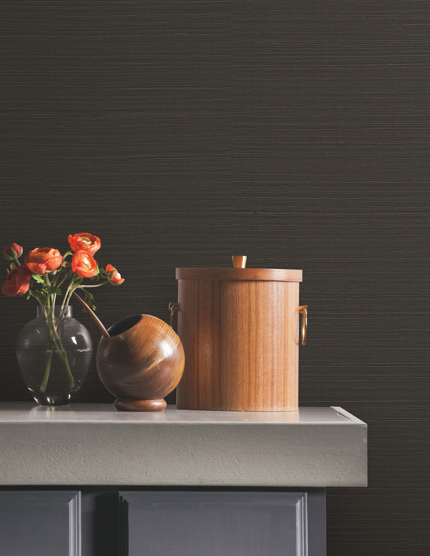 Natural Sisal Black Peel & Stick Grasscloth Wallpaper
