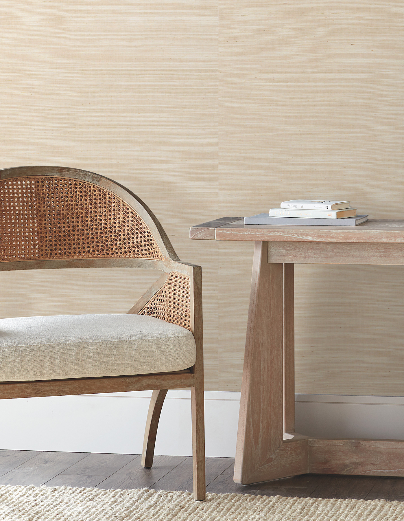Natural Sisal Plaster Peel & Stick Grasscloth Wallpaper