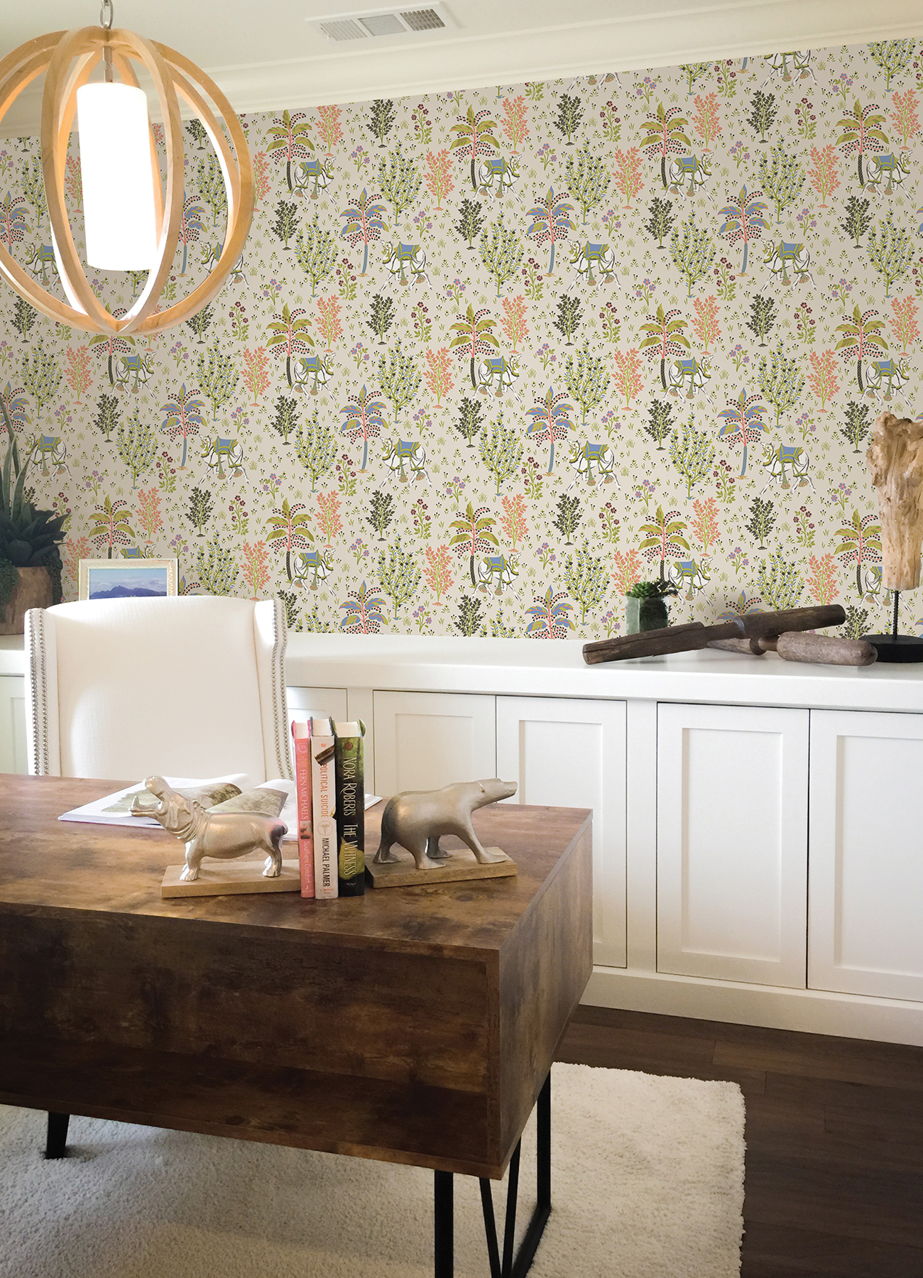 Linen Camel's Courtyard Peel & Stick Wallpaper