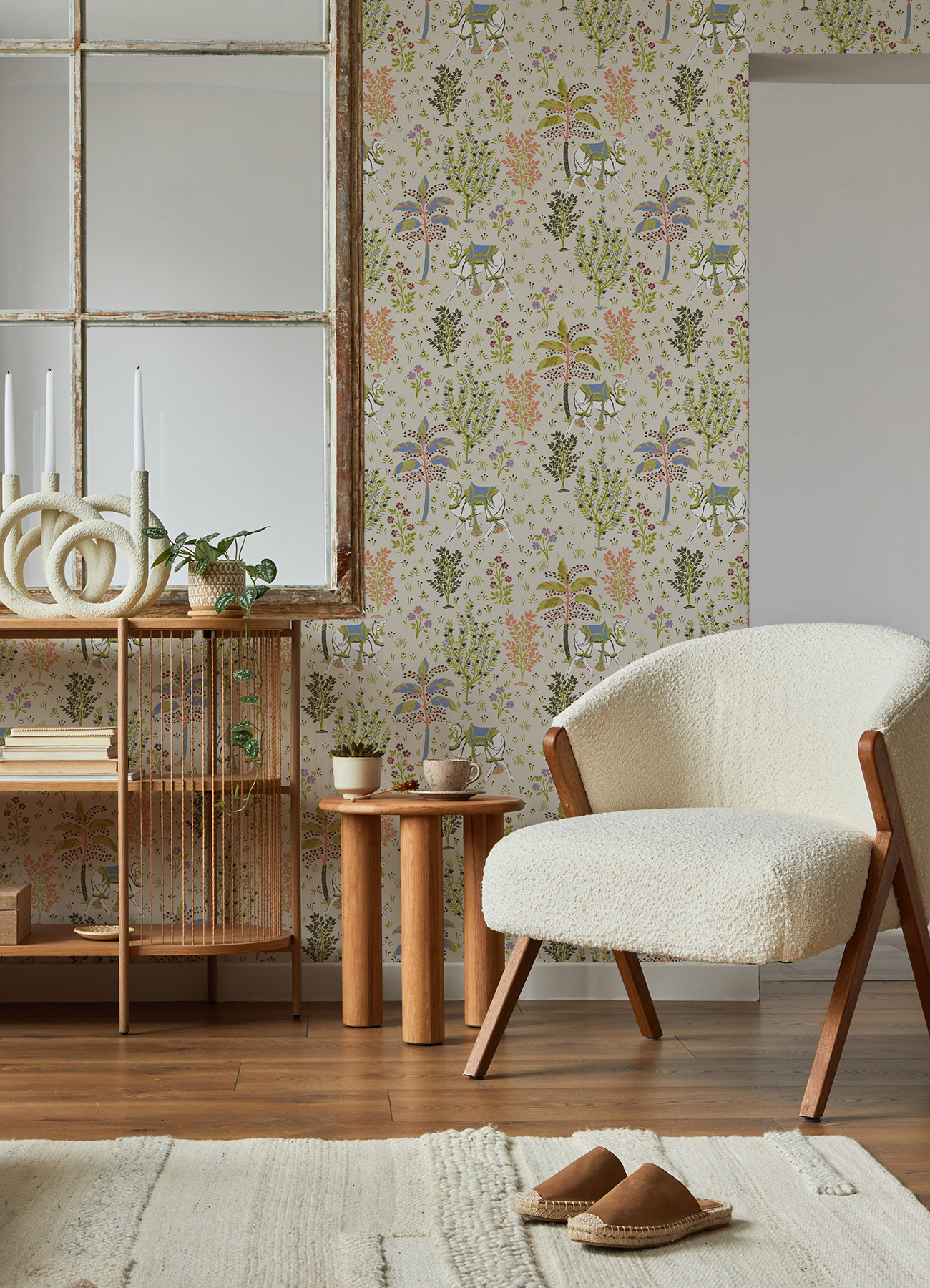Linen Camel's Courtyard Peel & Stick Wallpaper