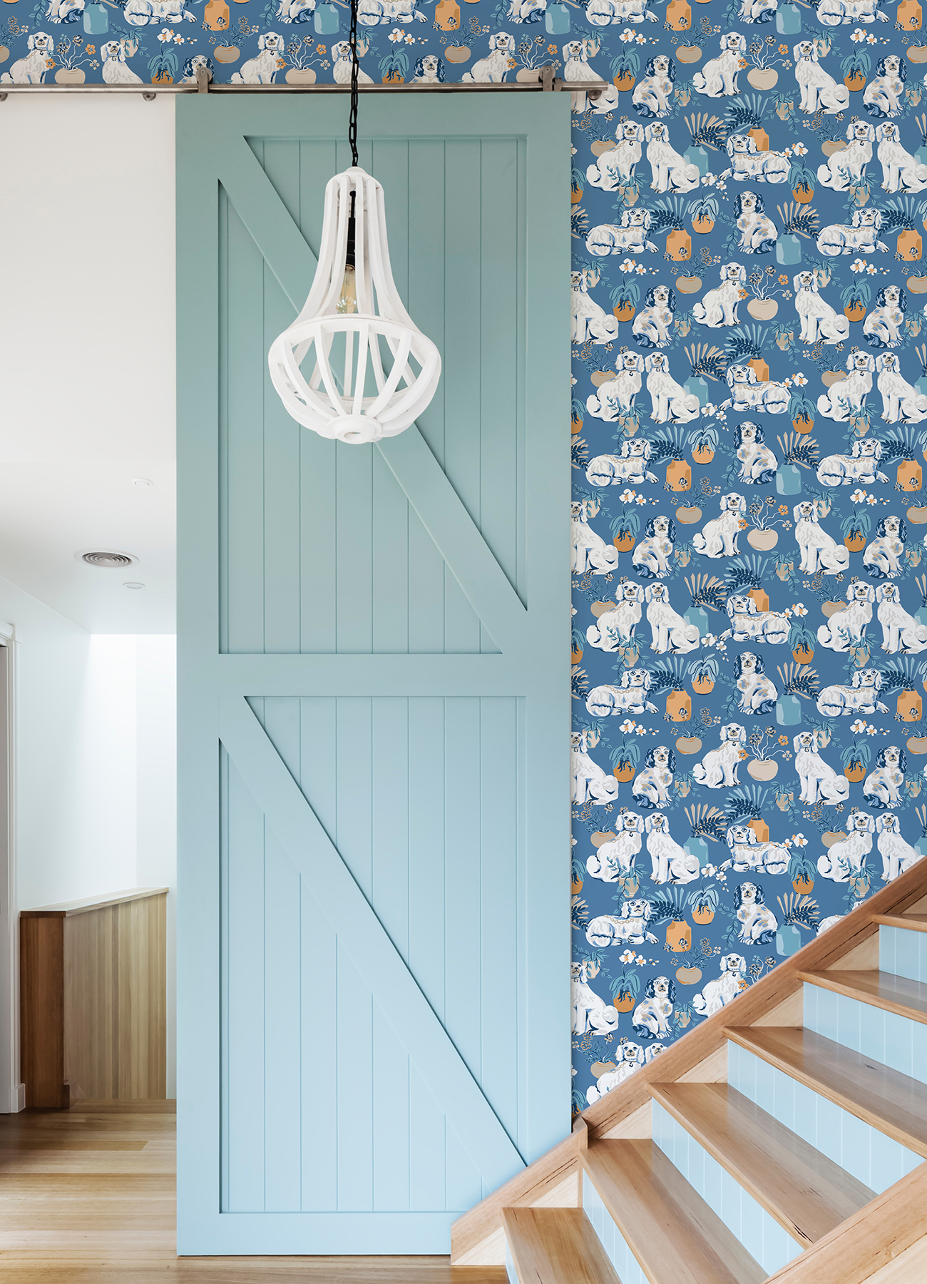 Cerulean Good Dog Peel & Stick Wallpaper