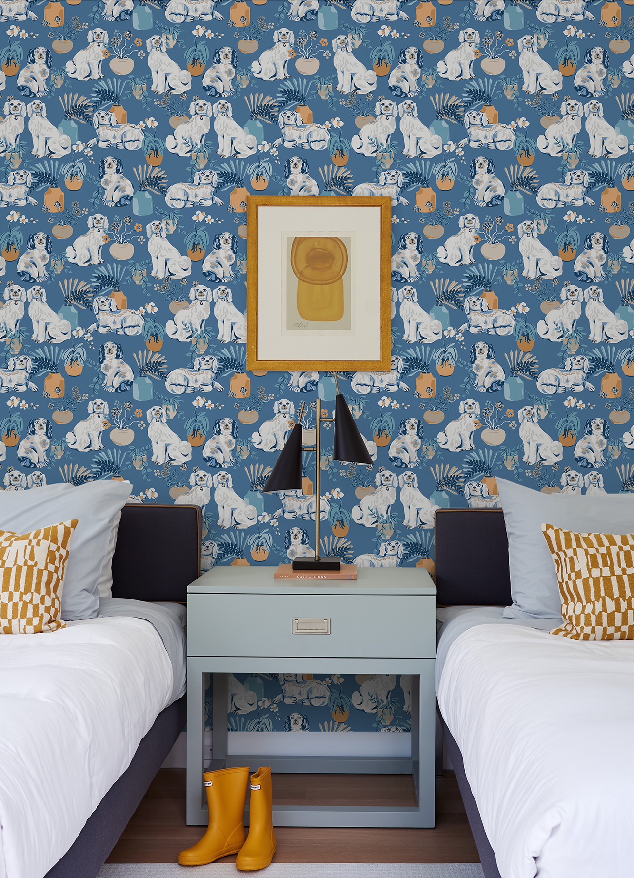 Cerulean Good Dog Peel & Stick Wallpaper
