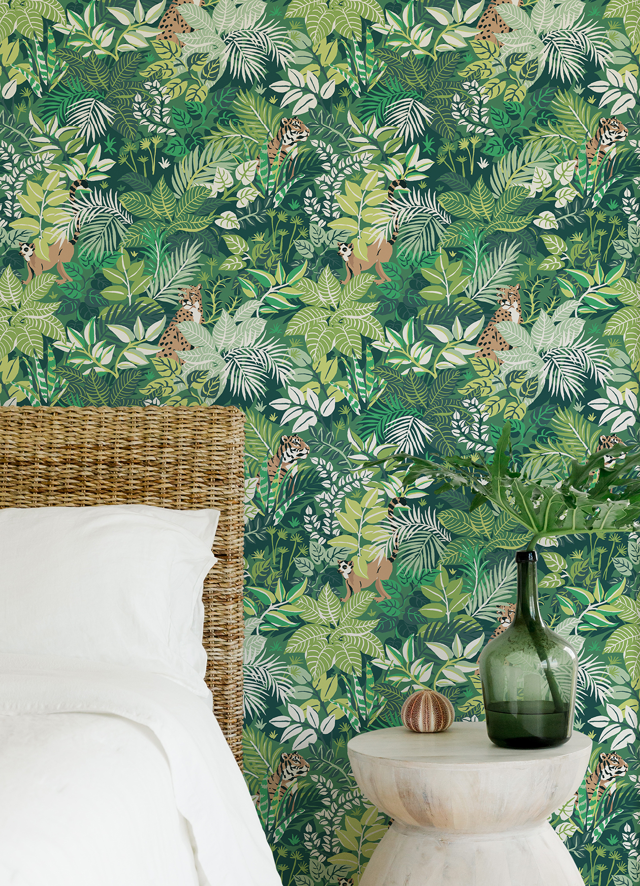 Sage Tropical Oasis Peel & Stick Wallpaper