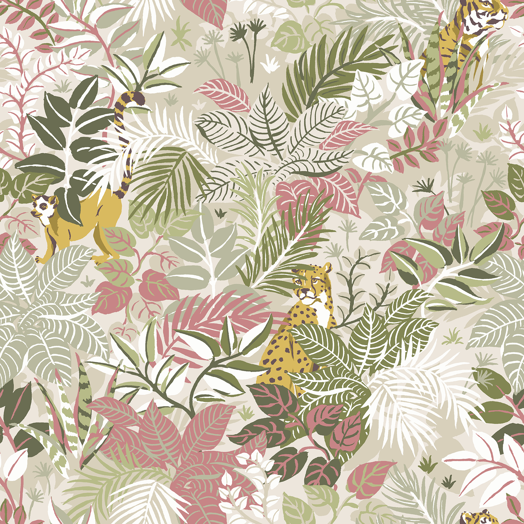 Sand Tropical Oasis Peel & Stick Wallpaper