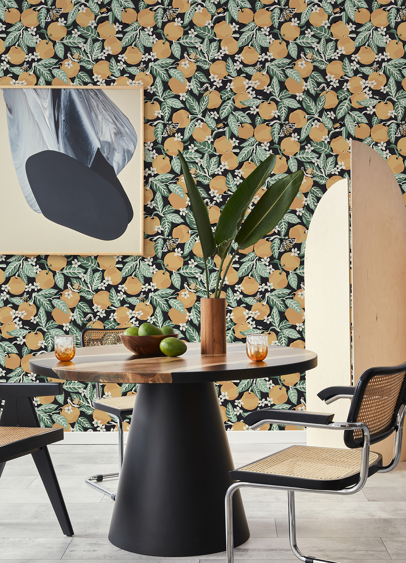 Ink Orange Grove Peel & Stick Wallpaper