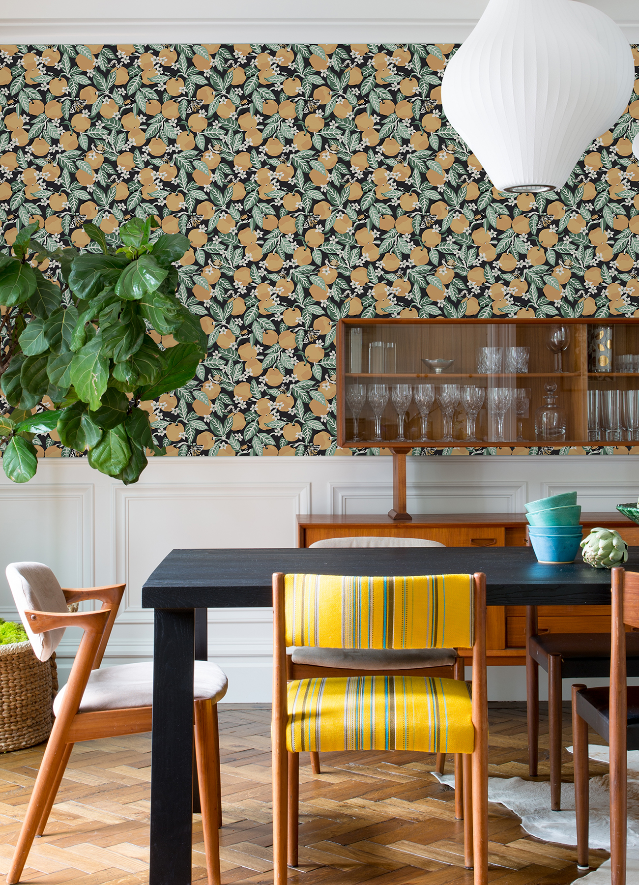 Ink Orange Grove Peel & Stick Wallpaper