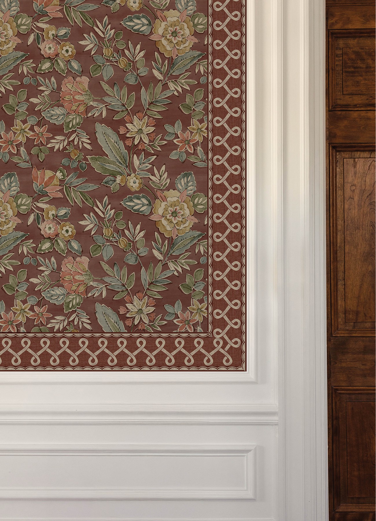 Scalloped Ribbon Red Trim Wall Border