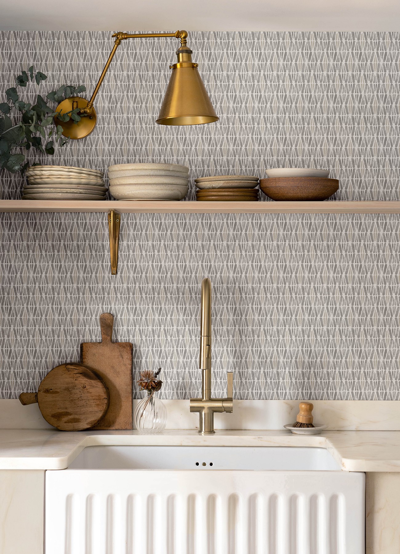 Nabi Charcoal Geometric Wallpaper