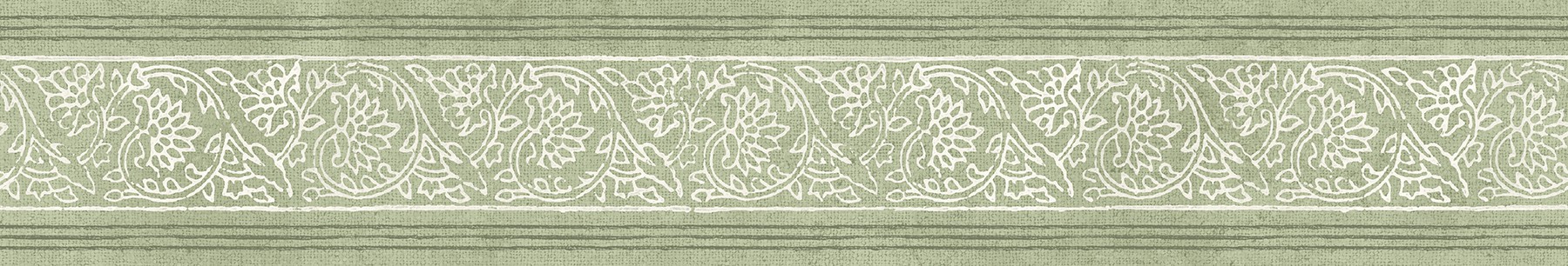 Carved Floral Green Trim Wall Border
