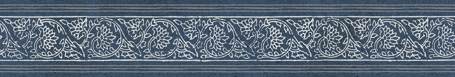 Carved Floral Blue Trim Wall Border