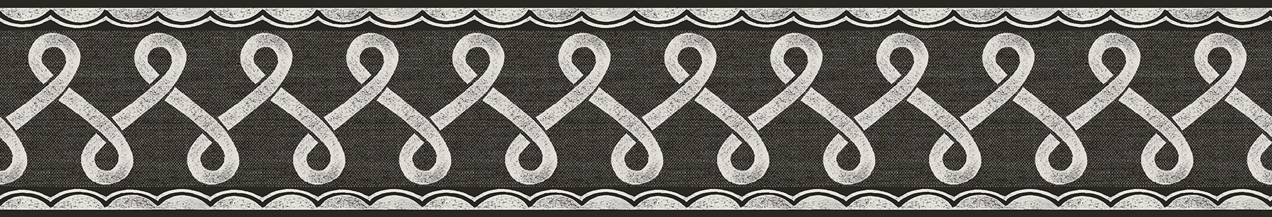 Scalloped Ribbon Black Trim Wall Border