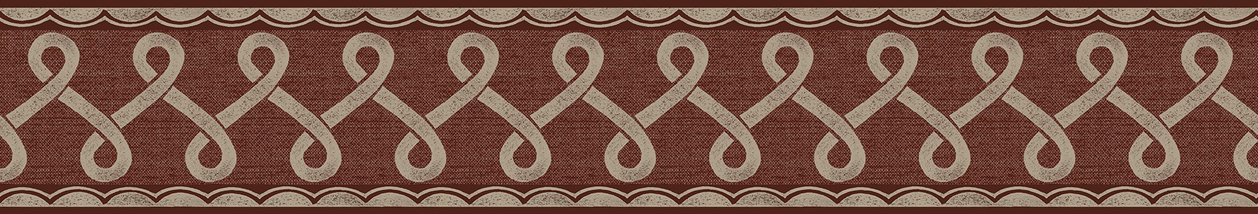 Scalloped Ribbon Red Trim Wall Border