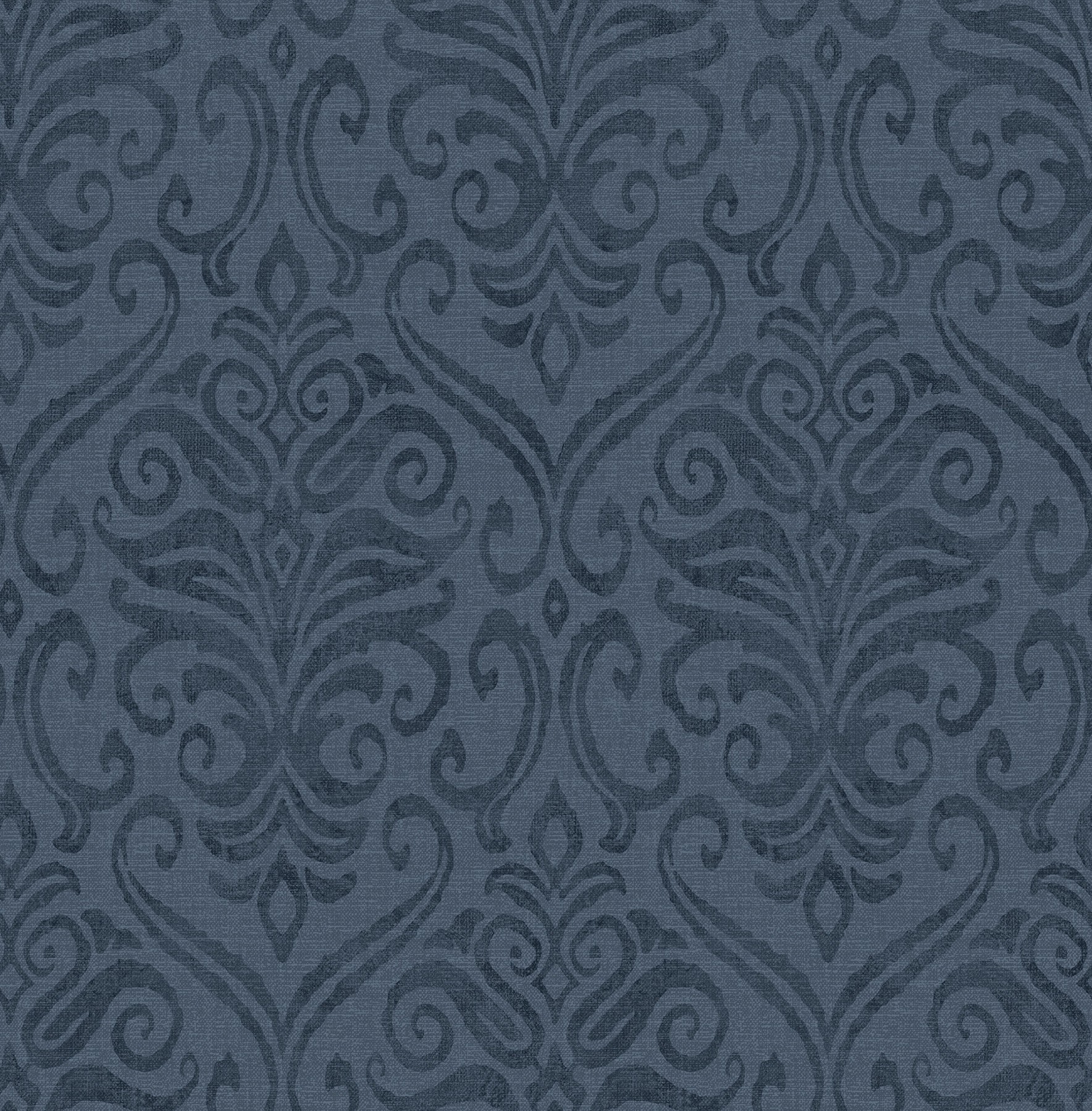 Adavu Blue Damask Wallpaper