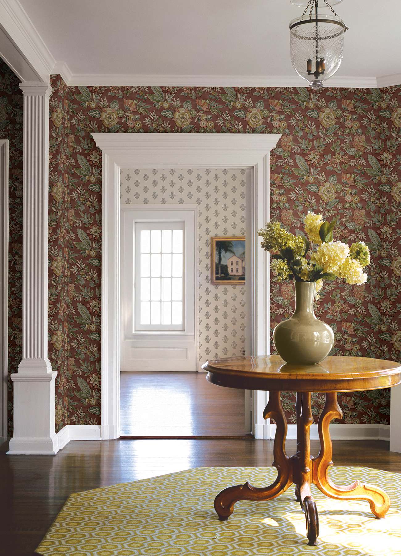 Begonia Red Floral Trail Wallpaper