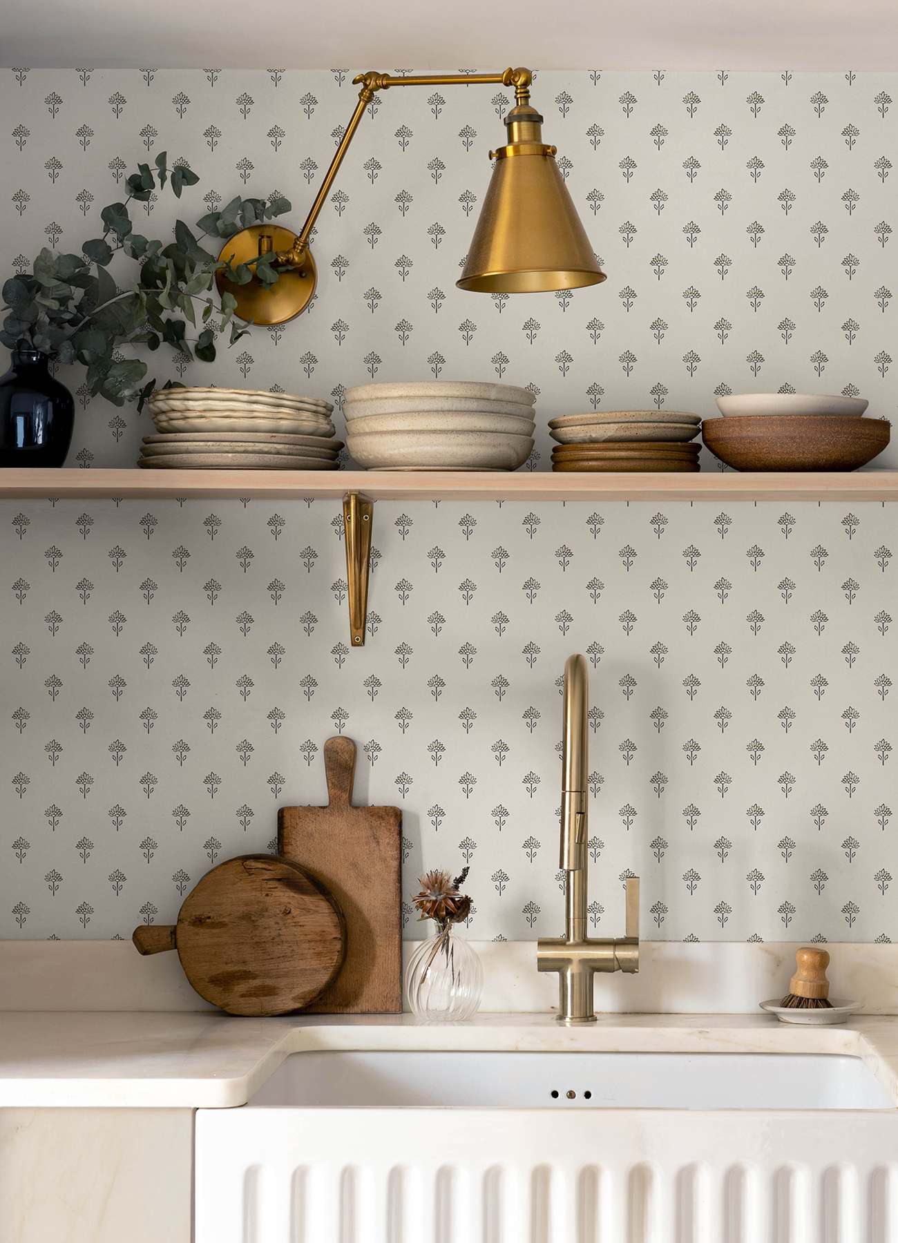 Surdiva Ivory Floral Fan Wallpaper