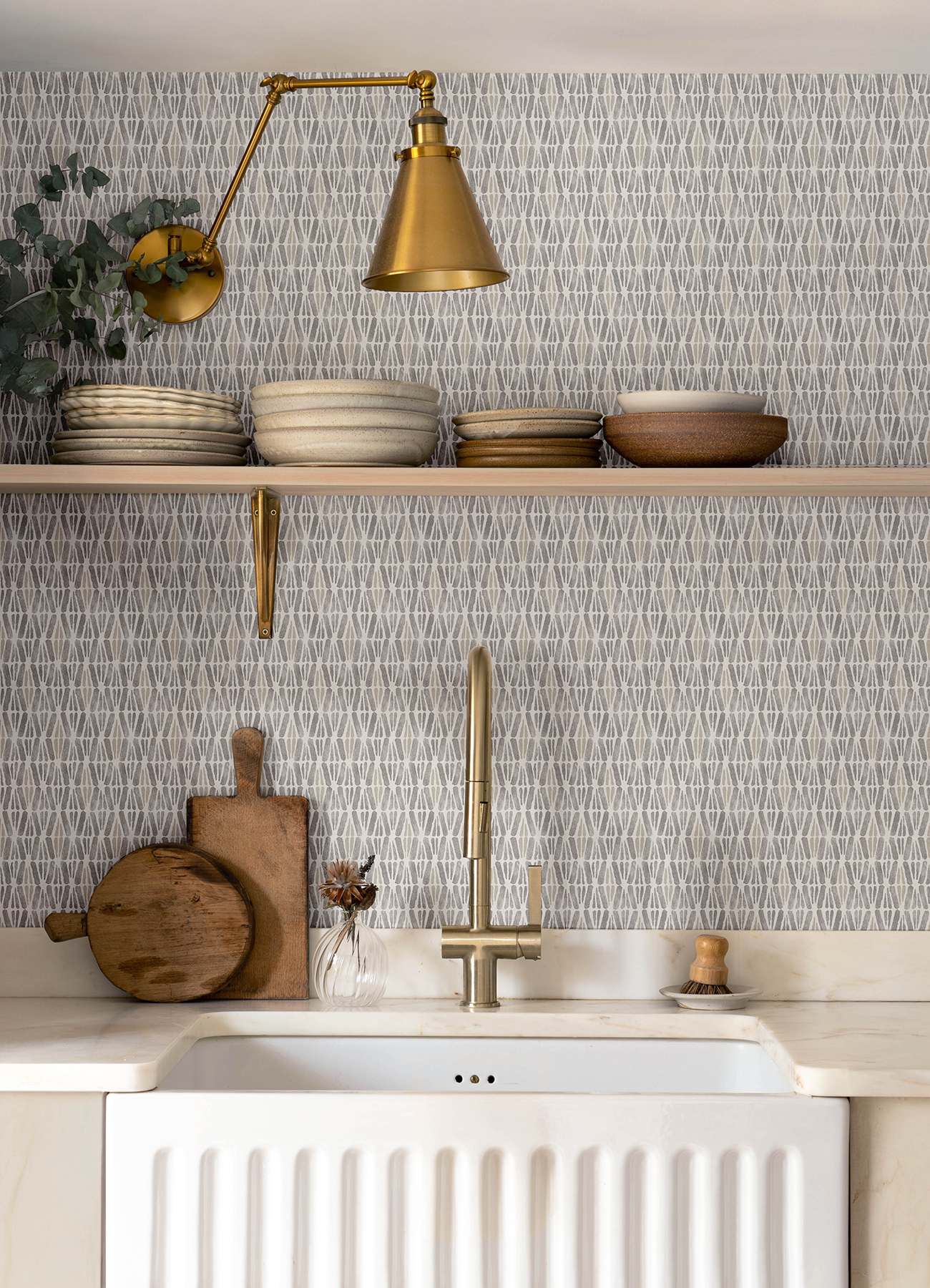 Nabi Charcoal Geometric Wallpaper