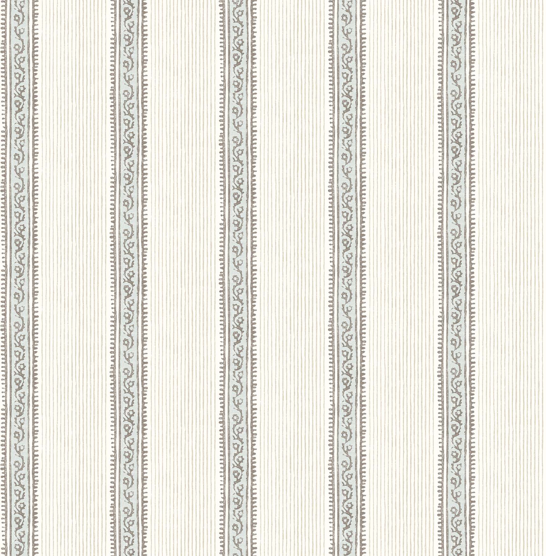 Mandevilla Aqua Vine Stripe Wallpaper