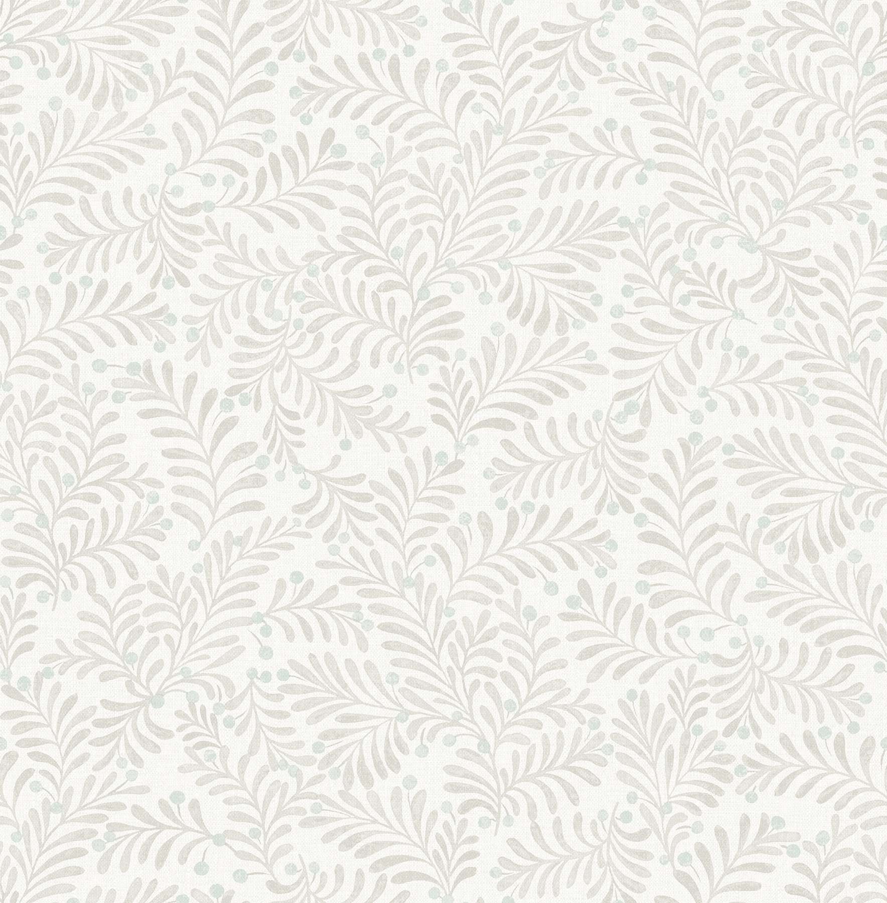 Chrysantha Light Grey Berry Branches Wallpaper