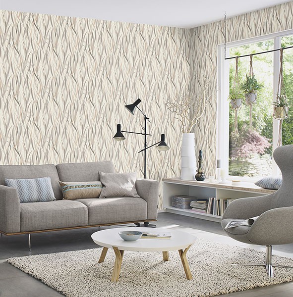 Sway Neutral Botanical Wallpaper