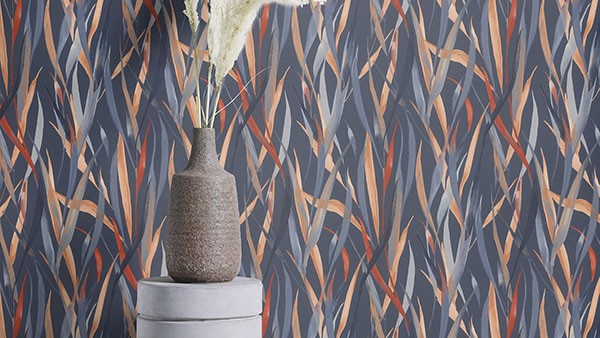 Sway Blue Botanical Wallpaper